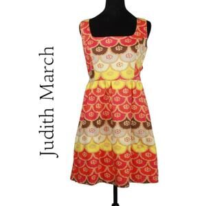 Judith March Colorful Sleeveless Dress with Open Back with Bow Size Large